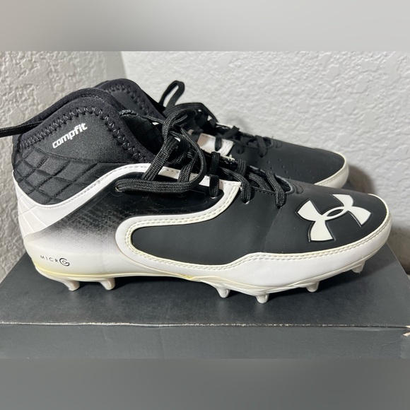 Under Armour Nitro‎ Icon Mid Men’s Football Cleats black white size 8 - Picture 1 of 14